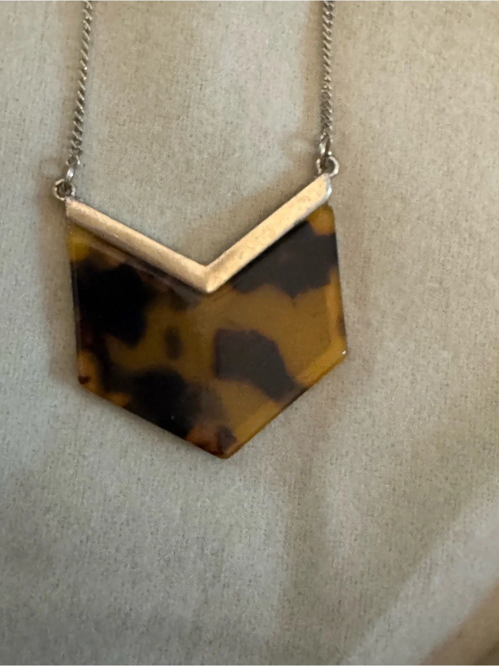J. Crew Tortoise arrow pendant necklace